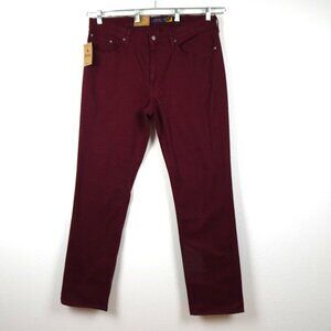 Polo Ralph Lauren Classic Fit Jeans Men's Size 38x36 Red Wine Brushed Cotton